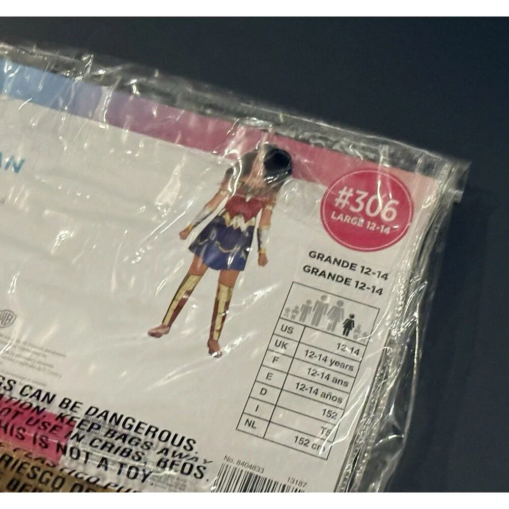 Wonder Woman WW84 Child Costume DC Superhero Size L (12-14)